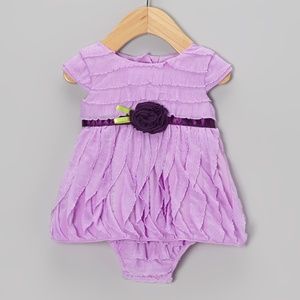 Purple Rosette Ruffle Skirted Bodysuit Infant Girl